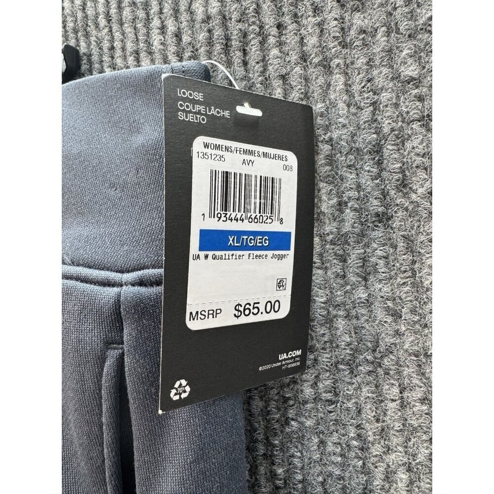 Under Armour Qualifier Fleece Jogger Pants Womens XL Gray Loose Fit Drawstring - Picture 3 of 10